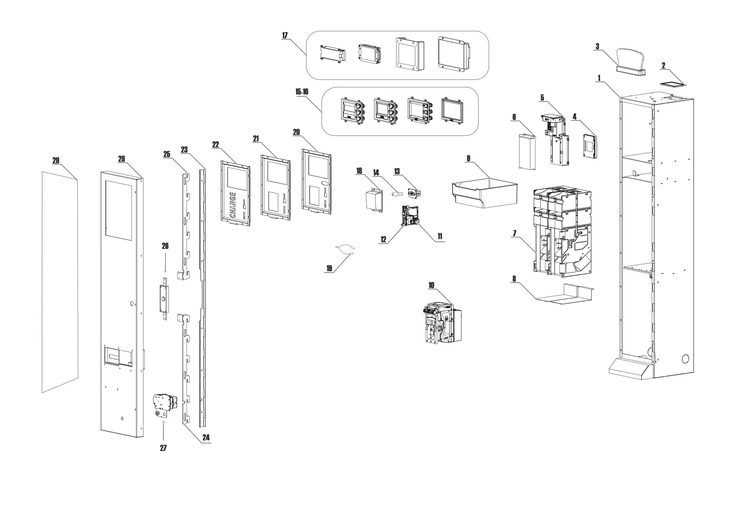 Change machine spare parts